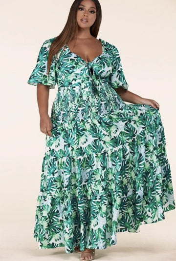 LeAnn Tropical Maxi Dress