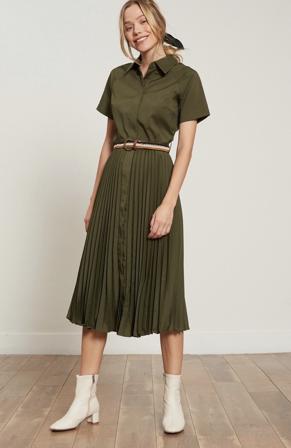 Olivia Pleated Dress Lucy Paris