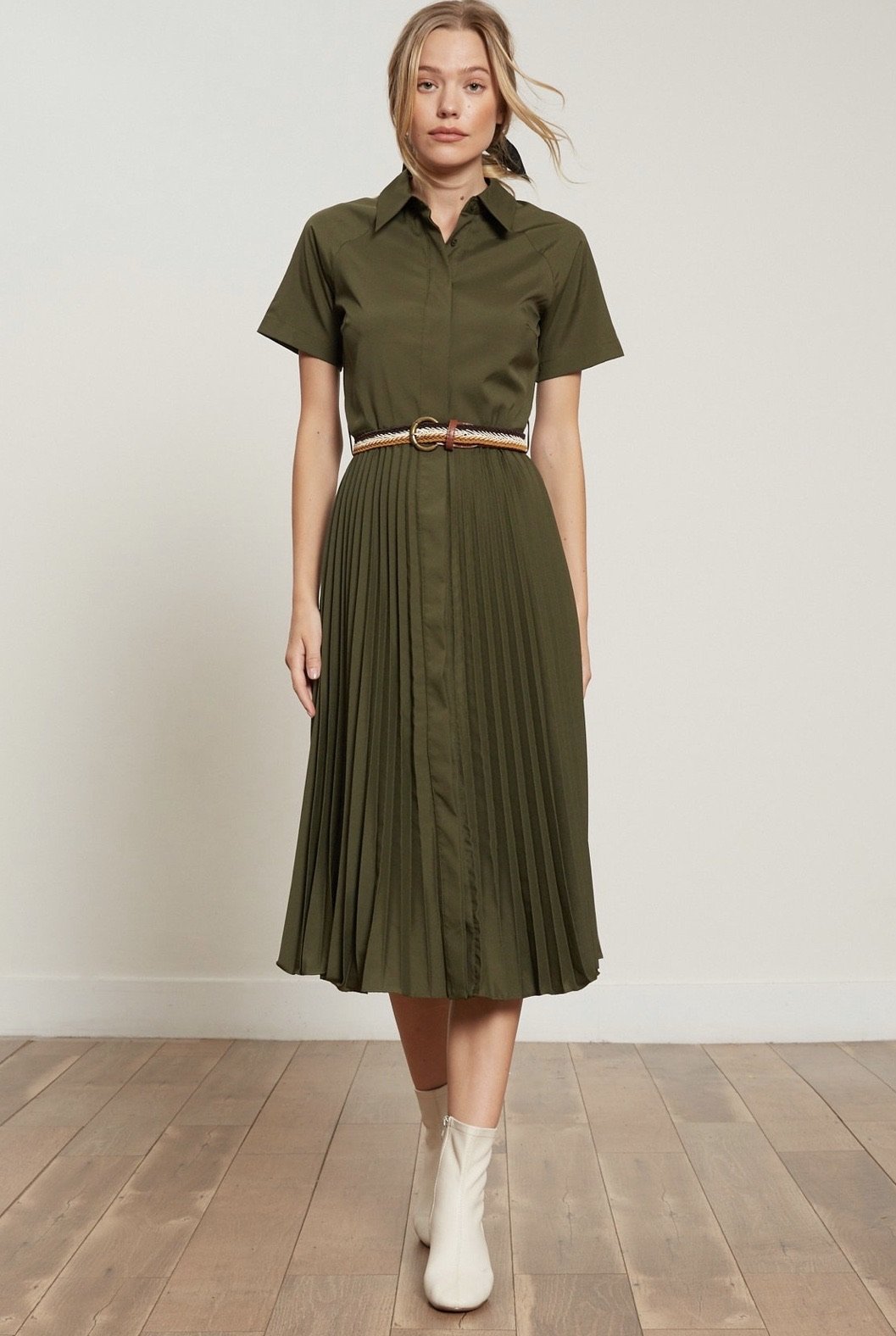 Olivia Pleated Dress Lucy Paris