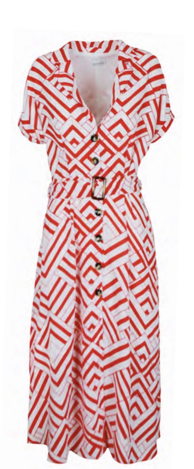 Tina Geometric Belted Dress Dolce