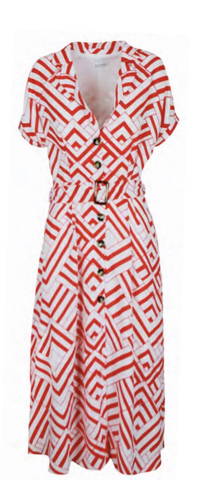 Tina Geometric Belted Dress Dolce