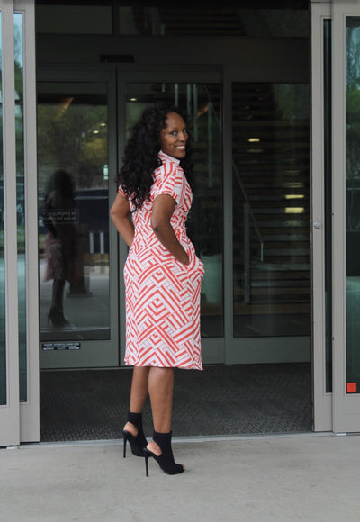 Tina Geometric Belted Dress Dolce