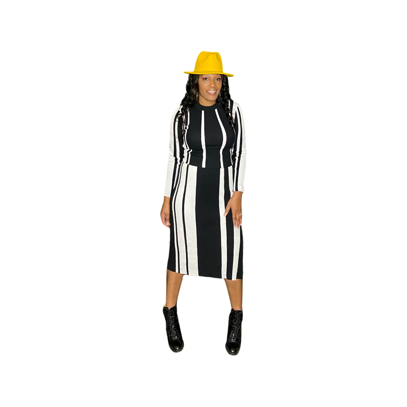 Ebony Stripe Skirt Set